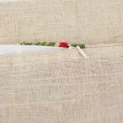 DII® Poinsettia Holly Embroidered Pillow Cover Set -Northlight Shop D540196S 5