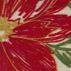 DII® Poinsettia Holly Embroidered Pillow Cover Set -Northlight Shop D540196S 6