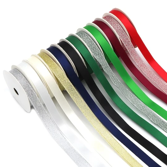 Gwen Studios 3/8" X 3yd. Metallic Holiday Ribbon Pack, 12ct. 4 Gwen Studios 3/8" X 3yd. Metallic Holiday Ribbon Pack, 12ct. - Image 2