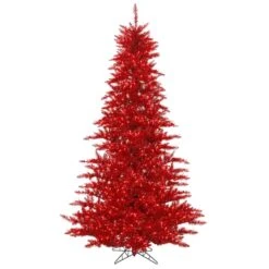 3ft. Pre-Lit Tinsel Red Fir Artificial Christmas Tree, Red Dura-Lit® LED Lights 5 3ft. Pre-Lit Tinsel Red Fir Artificial Christmas Tree, Red Dura-Lit® LED Lights -Northlight Shop D556894S 1 1