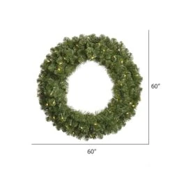 60" Pre-Lit Grand Teton Pine Wreath, Warm White LED Lights -Northlight Shop D575176S 3
