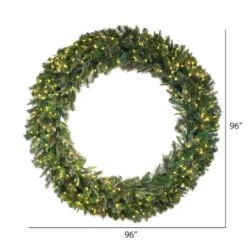 96" Warm White Dura-Lit® LED Cashmere Pine Wreath -Northlight Shop D575227S 5