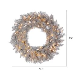 36" Warm White Dura-Lit® LED Platinum Fir Wreath -Northlight Shop D575231S 4