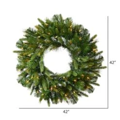 42" Pre-Lit Cashmere Wreath, Warm White Dura-Lit® LED Lights 7 42" Pre-Lit Cashmere Wreath, Warm White Dura-Lit® LED Lights -Northlight Shop D575247S 2