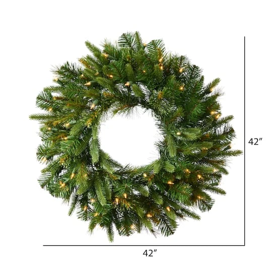 42" Pre-Lit Cashmere Wreath, Warm White Dura-Lit® LED Lights 5 42" Pre-Lit Cashmere Wreath, Warm White Dura-Lit® LED Lights - Image 3