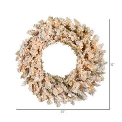 30" Clear Dura-Lit® Frosted Gold Wreath -Northlight Shop D575251S 4