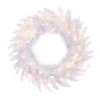 24" Pre-Lit Sparkle White Spruce Artificial Christmas Wreath, Warm White LED Lights 1 24" Pre-Lit Sparkle White Spruce Artificial Christmas Wreath, Warm White LED Lights -Northlight Shop D575290S 1