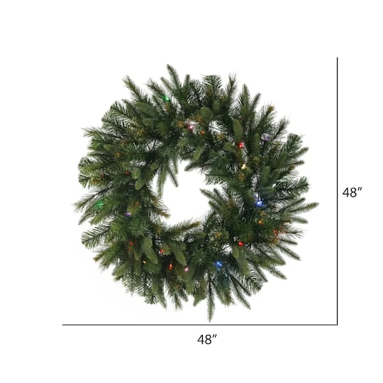 48" Pre-Lit Cashmere Artificial Christmas Wreath, Multi-Colored Dura-lit LED Lights 6 48" Pre-Lit Cashmere Artificial Christmas Wreath, Multi-Colored Dura-lit LED Lights - Image 4