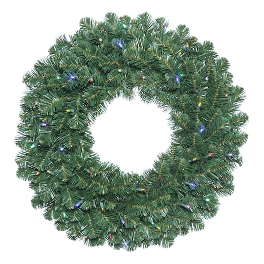 20" Pre-Lit Oregon Fir Artificial Christmas Wreath, Multi-Colored LED Wide Angle Lights 3 20" Pre-Lit Oregon Fir Artificial Christmas Wreath, Multi-Colored LED Wide Angle Lights