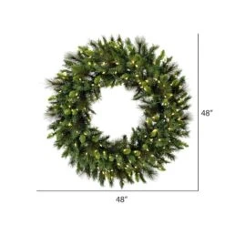48" Bangor Mixed Pine Wreath, Warm White Dura-Lit® LED Mini Lights 9 48" Bangor Mixed Pine Wreath, Warm White Dura-Lit® LED Mini Lights -Northlight Shop D575300S 3