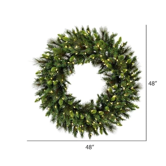 48" Bangor Mixed Pine Wreath, Warm White Dura-Lit® LED Mini Lights 6 48" Bangor Mixed Pine Wreath, Warm White Dura-Lit® LED Mini Lights - Image 4