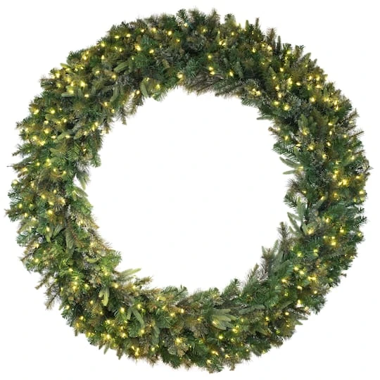 84" Pre-Lit Cashmere Pine Wreath, Warm White Dura-Lit® LED Lights 4 84" Pre-Lit Cashmere Pine Wreath, Warm White Dura-Lit® LED Lights - Image 2
