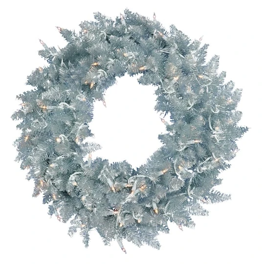 48" Pre-Lit Silver Fir Artificial Christmas Wreath, Warm White Dura-Lit LED Lights 3 48" Pre-Lit Silver Fir Artificial Christmas Wreath, Warm White Dura-Lit LED Lights