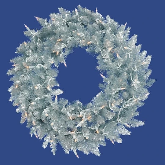 48" Pre-Lit Silver Fir Artificial Christmas Wreath, Warm White Dura-Lit LED Lights 5 48" Pre-Lit Silver Fir Artificial Christmas Wreath, Warm White Dura-Lit LED Lights - Image 3