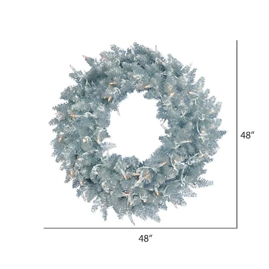 48" Pre-Lit Silver Fir Artificial Christmas Wreath, Warm White Dura-Lit LED Lights 6 48" Pre-Lit Silver Fir Artificial Christmas Wreath, Warm White Dura-Lit LED Lights - Image 4