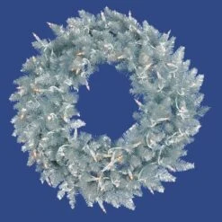 36" Pre-Lit Silver Fir Artificial Christmas Wreath, Warm White Dura-Lit LED Lights -Northlight Shop D575344S 2