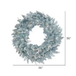36" Pre-Lit Silver Fir Artificial Christmas Wreath, Warm White Dura-Lit LED Lights -Northlight Shop D575344S 4