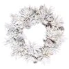 48" Pre-Lit Flocked Atka Artificial Christmas Wreath, Warm White Wide Angle 3mm LED Lights 1 48" Pre-Lit Flocked Atka Artificial Christmas Wreath, Warm White Wide Angle 3mm LED Lights -Northlight Shop D575347S 1