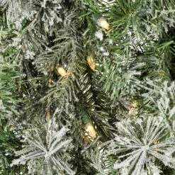 60" Pre-Lit Flocked Kiana Artificial Christmas Wreath, Warm White Dura-Lit® LED Mini Lights -Northlight Shop D575351S 4