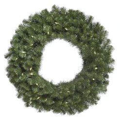 42" Warm White LED Lights Douglas Fir Artificial Christmas Wreath 6 42" Warm White LED Lights Douglas Fir Artificial Christmas Wreath -Northlight Shop D575356S 1 1