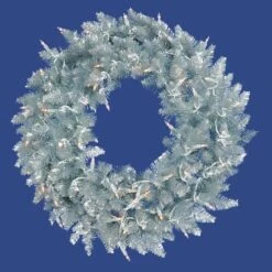 30" Clear Mini Lights Silver Fir Artificial Christmas Wreath 6 30" Clear Mini Lights Silver Fir Artificial Christmas Wreath -Northlight Shop D575363S 1 1