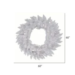 60" Sparkle White Spruce Wreath, Warm White LED Lights 7 60" Sparkle White Spruce Wreath, Warm White LED Lights -Northlight Shop D575370S 2