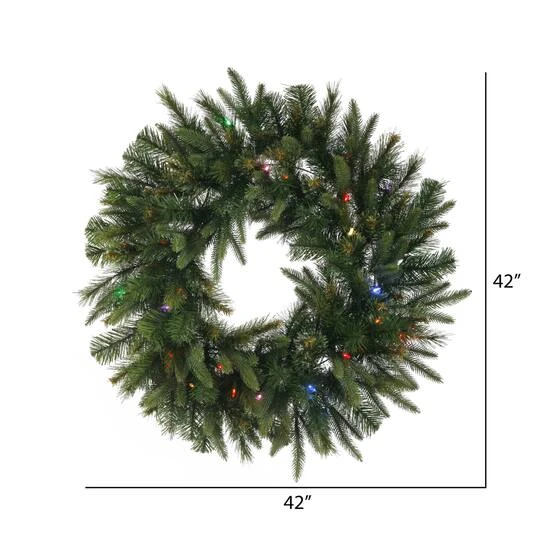 42" Multicolored LED Lights Cashmere Pine Artificial Christmas Wreath 6 42" Multicolored LED Lights Cashmere Pine Artificial Christmas Wreath - Image 4