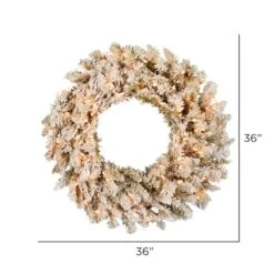 36" Clear Lights Frosted Gold Fir Artificial Christmas Wreath -Northlight Shop D575412S 4
