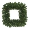 24" Pre-Lit Oregon Fir Christmas Square Wreath, Warm White LED Lights -Northlight Shop D575417S 1