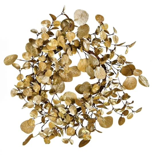 22" Gold Eucalyptus Christmas Wreath 3 22" Gold Eucalyptus Christmas Wreath