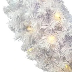 36" Pre-Lit Crystal White Spruce Christmas Wreath, Warm White LED Lights 8 36" Pre-Lit Crystal White Spruce Christmas Wreath, Warm White LED Lights -Northlight Shop D575449S 2