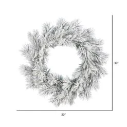 30" Frosted Beckett Pine Christmas Wreath -Northlight Shop D575456S 2
