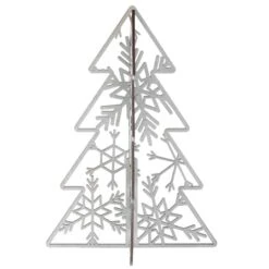 10" & 7" Silver Wood Christmas Trees Table Décor -Northlight Shop D619825S 13