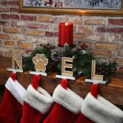 5" Gold Sparkle NOEL Stocking Holders, 4ct. 13 5" Gold Sparkle NOEL Stocking Holders, 4ct. -Northlight Shop D619829S 12