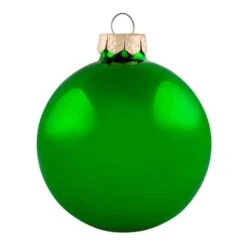 Whitehurst 4ct. 4.75" Glossy Glass Ball Ornaments Green Shiny