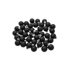 Whitehurst 40ct. 1.25" Matte Glass Ball Ornaments Black Matte -Northlight Shop D623212S 12