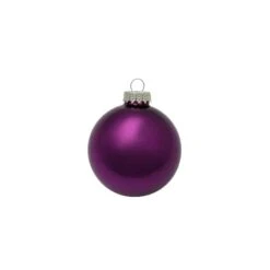 Whitehurst 40ct. 1.5" Shiny Glass Christmas Ornaments Purple Shiny