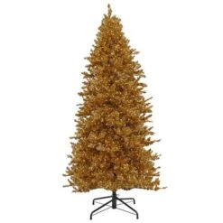 9ft. Pre-Lit True Gold Metallic Artificial Christmas Tree, White LED Lights 11 9ft. Pre-Lit True Gold Metallic Artificial Christmas Tree, White LED Lights -Northlight Shop D645072S 1 1
