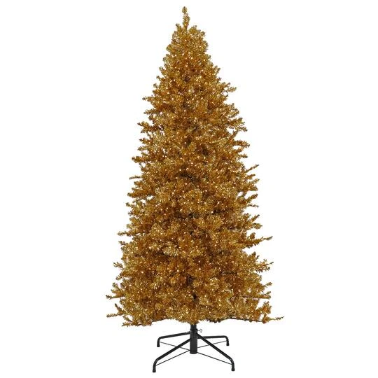 9ft. Pre-Lit True Gold Metallic Artificial Christmas Tree, White LED Lights 3 9ft. Pre-Lit True Gold Metallic Artificial Christmas Tree, White LED Lights