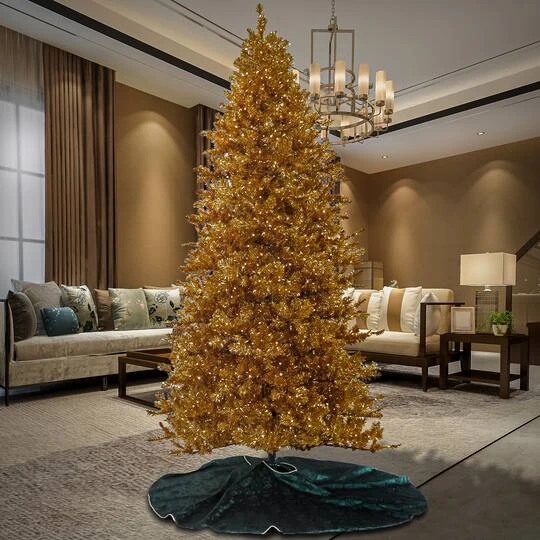 9ft. Pre-Lit True Gold Metallic Artificial Christmas Tree, White LED Lights 5 9ft. Pre-Lit True Gold Metallic Artificial Christmas Tree, White LED Lights - Image 3