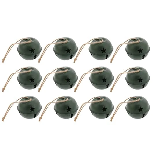 Haute Decor 12ct. 2" Jingle Bell Ball Ornaments Green 3 Haute Decor 12ct. 2" Jingle Bell Ball Ornaments Green