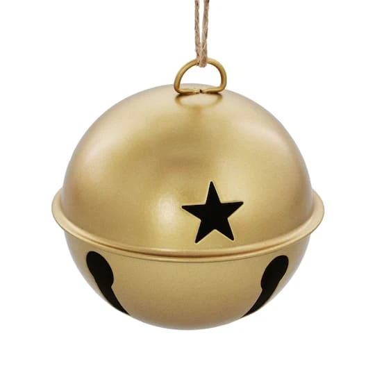 6 Pack 85mm Jingle Bell Burnished Gold Ball Ornaments 3 6 Pack 85mm Jingle Bell Burnished Gold Ball Ornaments