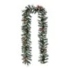 Glitzhome® 9ft. Pre-Lit Greenery Pinecones & Red Berries Christmas Garland 2 Glitzhome® 9ft. Pre-Lit Greenery Pinecones & Red Berries Christmas Garland -Northlight Shop D652260S 1