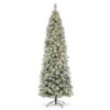 9ft. Pre-Lit Flocked Pine Pencil Artificial Christmas Tree, Warm White LED Lights -Northlight Shop D652265S 1
