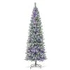 9ft. Pre-Lit Flocked Pine Pencil Artificial Christmas Tree, Multicolor LED Lights 2 9ft. Pre-Lit Flocked Pine Pencil Artificial Christmas Tree, Multicolor LED Lights -Northlight Shop D652268S 1