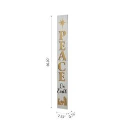 Glitzhome® 60'' PEACE Nativity Wooden Porch Sign -Northlight Shop D652319S 8