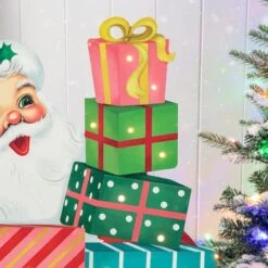 Glitzhome® 36'' Wooden Santa Gifts Porch Décor -Northlight Shop D652325S 7