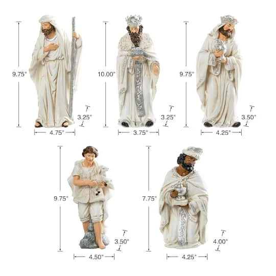 Glitzhome® Ivory Resin Nativity Figurine Set 9 Glitzhome® Ivory Resin Nativity Figurine Set - Image 7