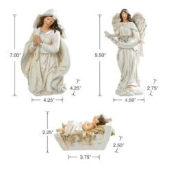 Glitzhome® Ivory Resin Nativity Figurine Set 18 Glitzhome® Ivory Resin Nativity Figurine Set -Northlight Shop D652339S 7
