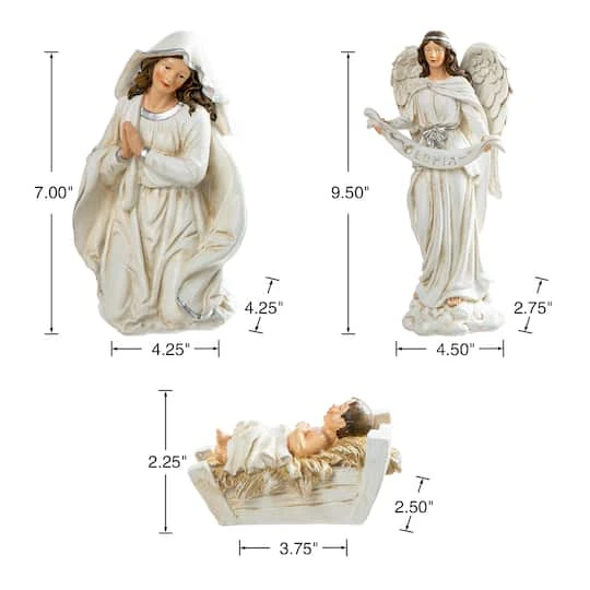 Glitzhome® Ivory Resin Nativity Figurine Set 10 Glitzhome® Ivory Resin Nativity Figurine Set - Image 8